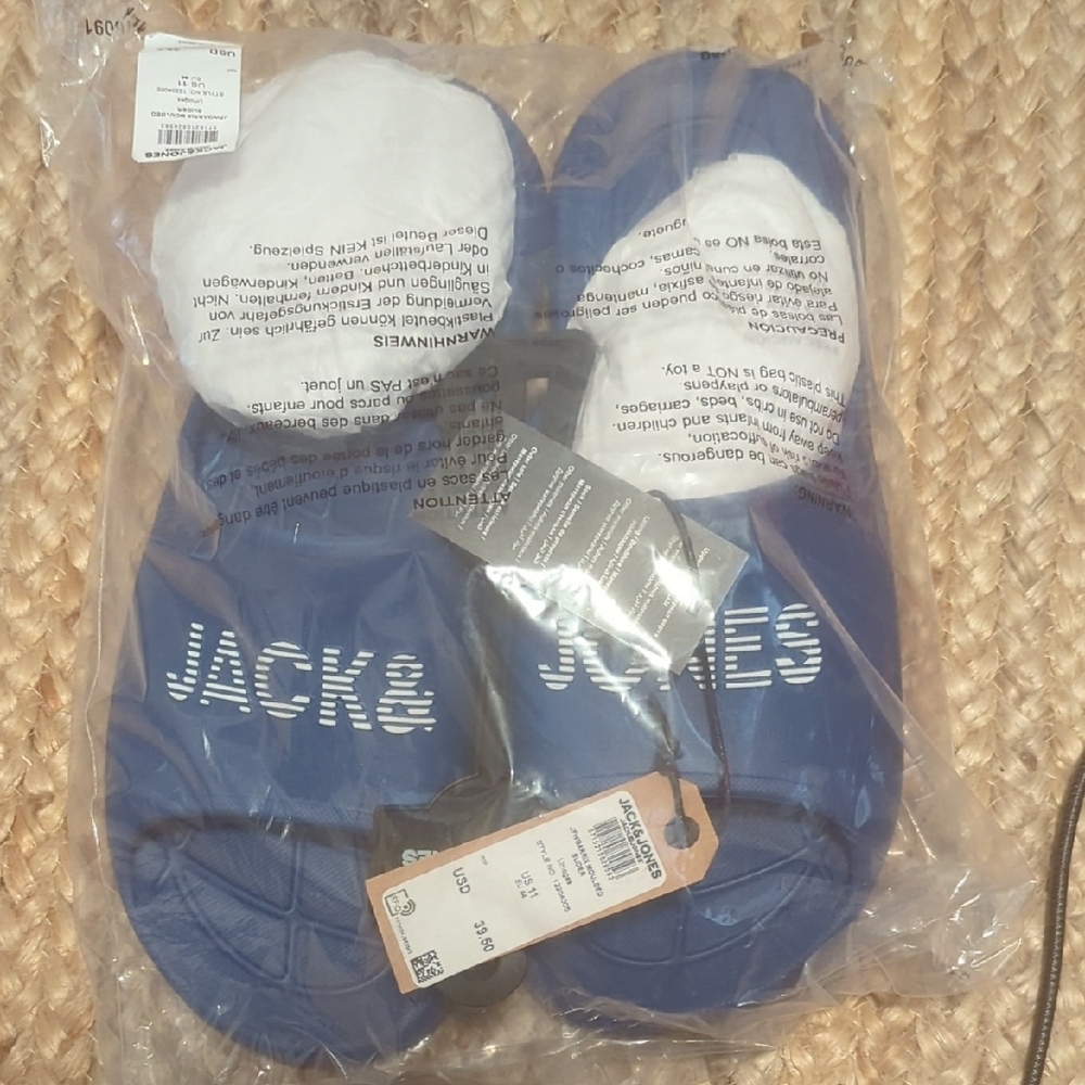 Jack & Jones Blue Slides size 11